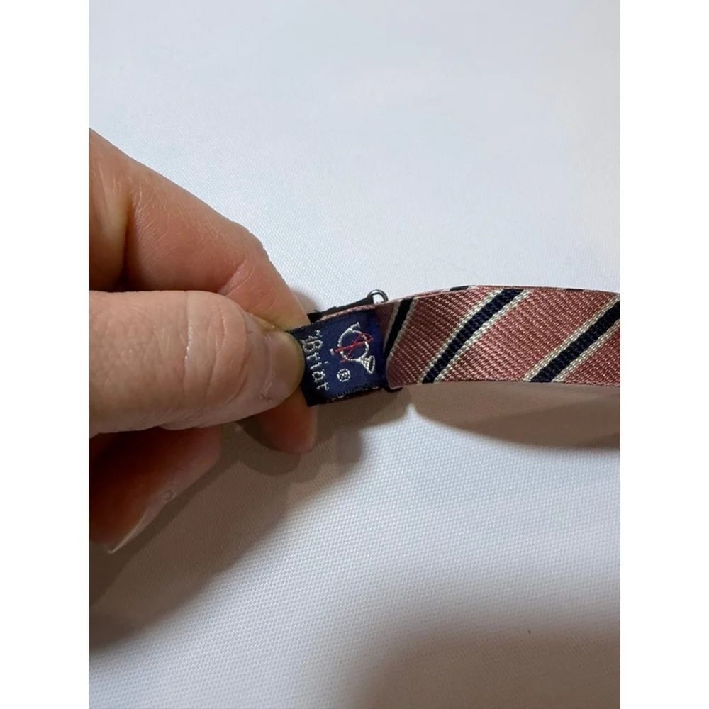 Briar Handmade Mens Bow Tie Pink Blue Stripe Adjustable Wedding Easter